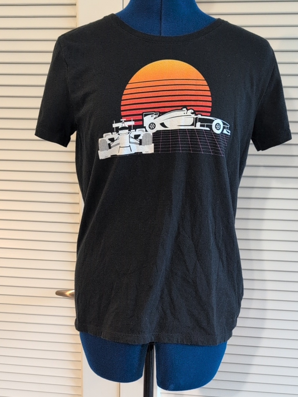 Black Graphic Sunset Racecar Tee